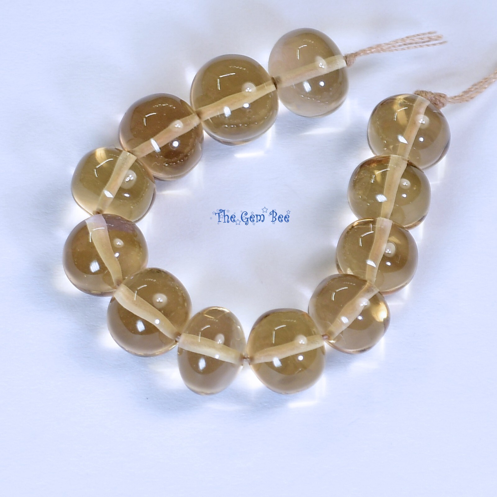 7.2mm to 7.8mm Champagne Citrine Smooth Rondelles Beads 3″ strand