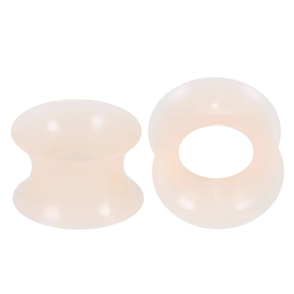 2pcs Thin Silicone Ear Plug Ear Tunnels Plugs Gauges Jewelry Earlets Flesh Gauge