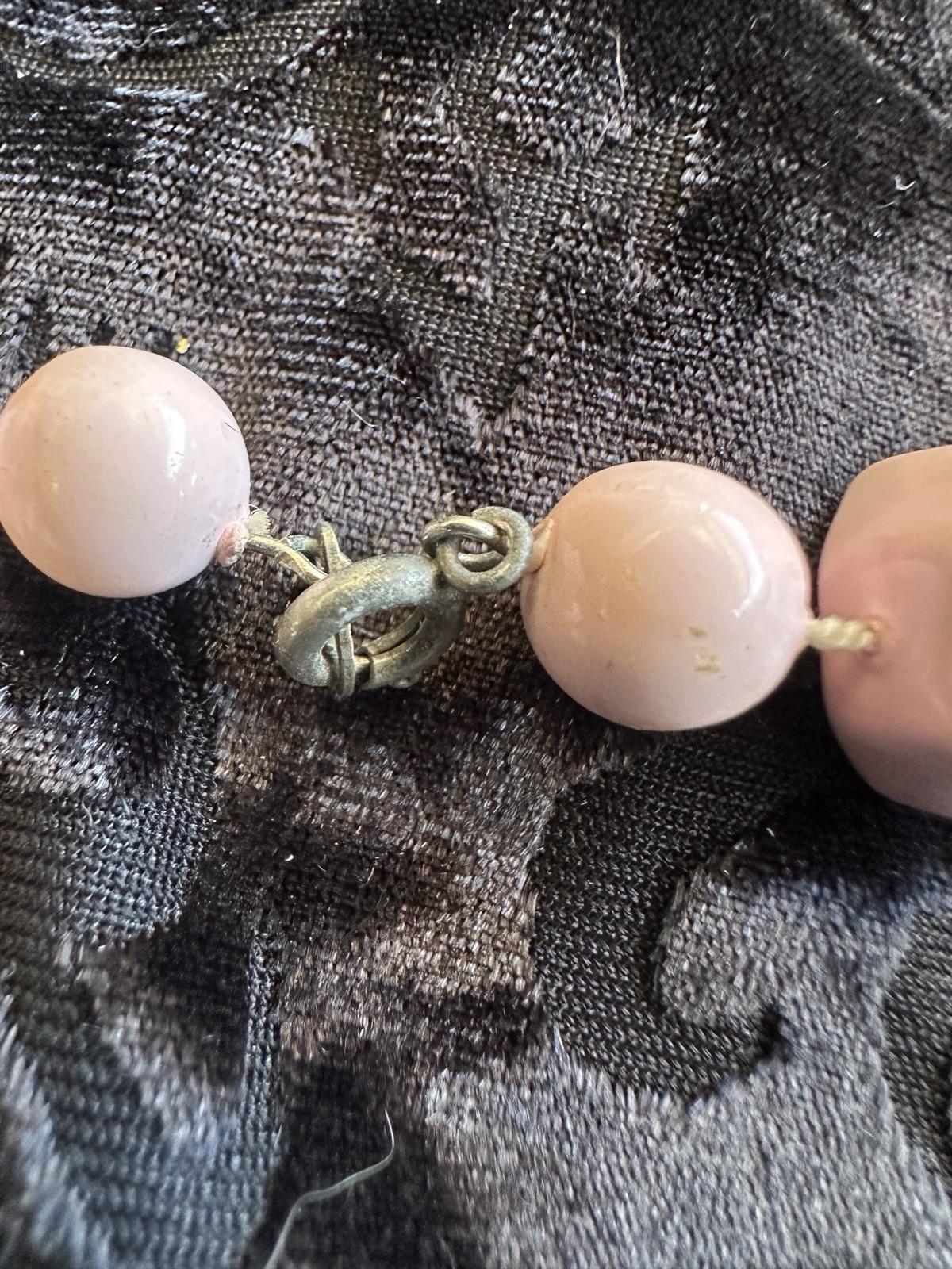 Pink Plastic Beaded Necklace Bead Chain Style No Stone Hook Closure