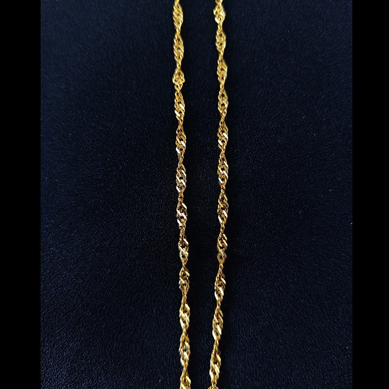 Stamped Au750 Solid 18k yellow Gold Necklace Women Gold Chain 46cm-