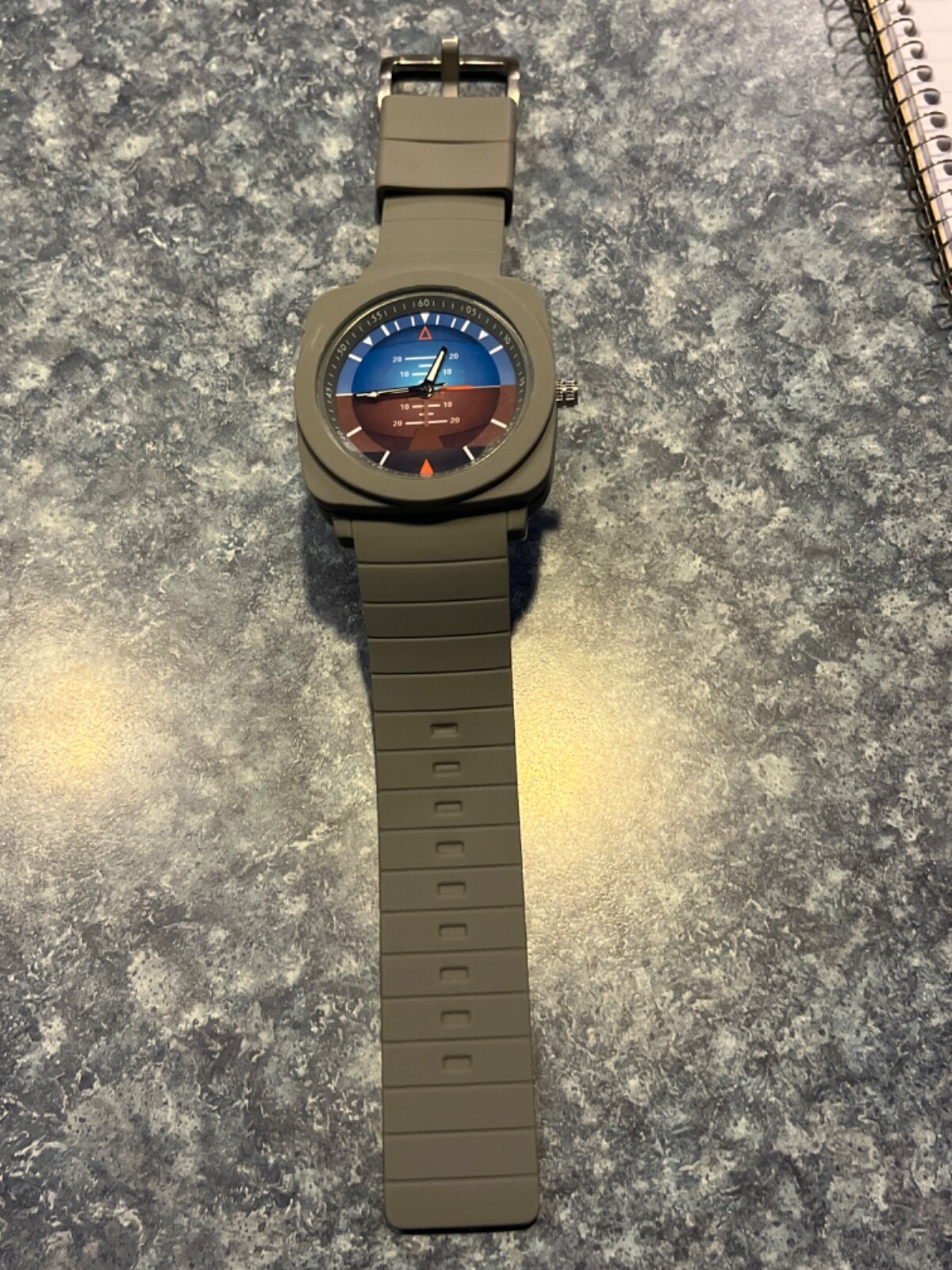 Airplane aviation instruments series (gyro horizon2) rubber strap watch