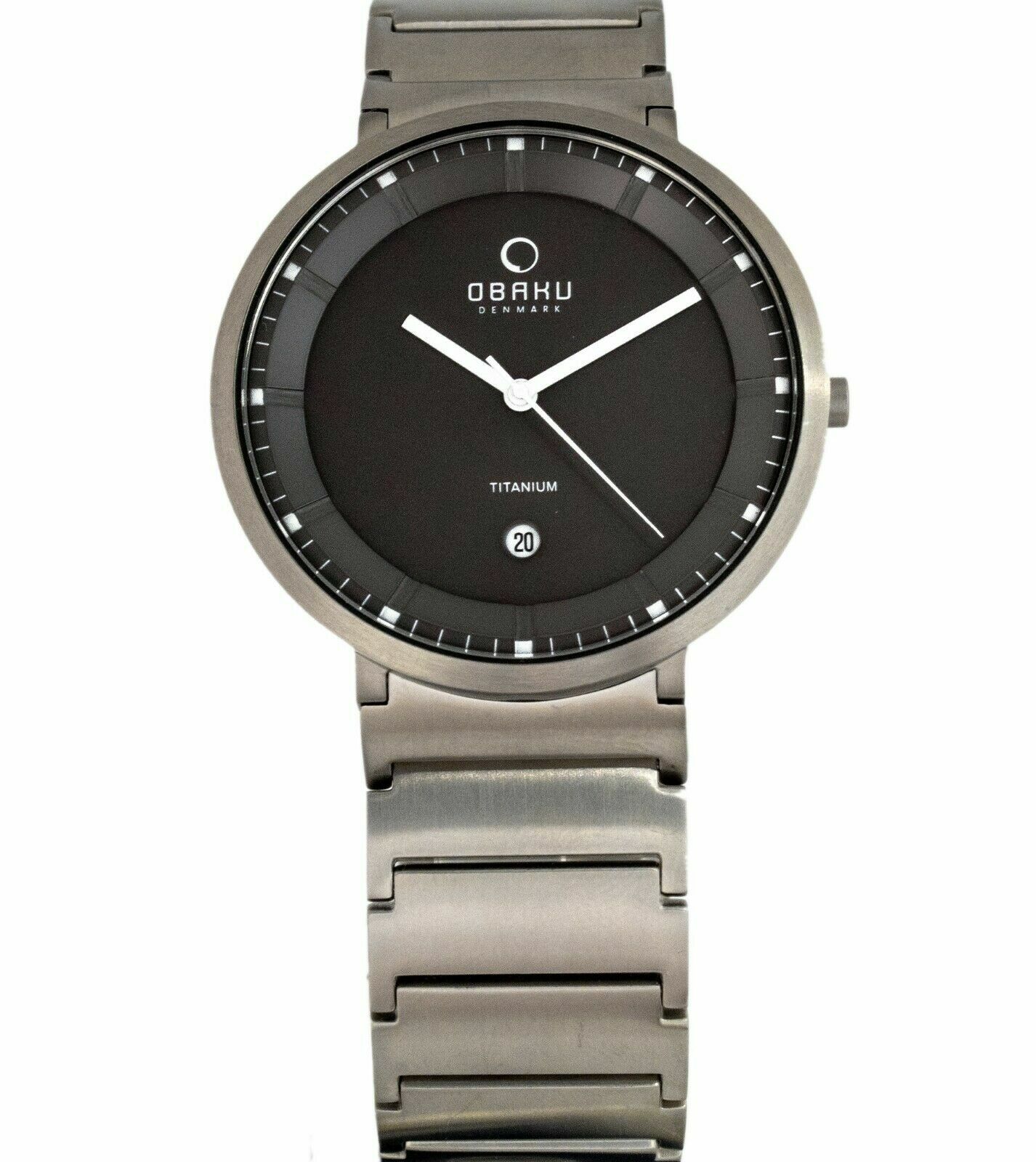 Obaku Denmark Men’s Watch Solid Titanium Sporty V147GTJST Very Light 42mm