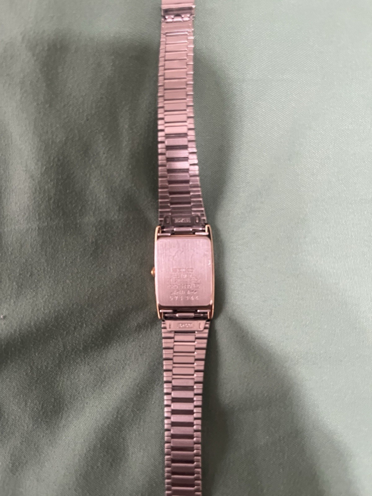 Seiko Lassale Gold Rectangle Quartz Watch Black Dial Stick Indexes Metal …