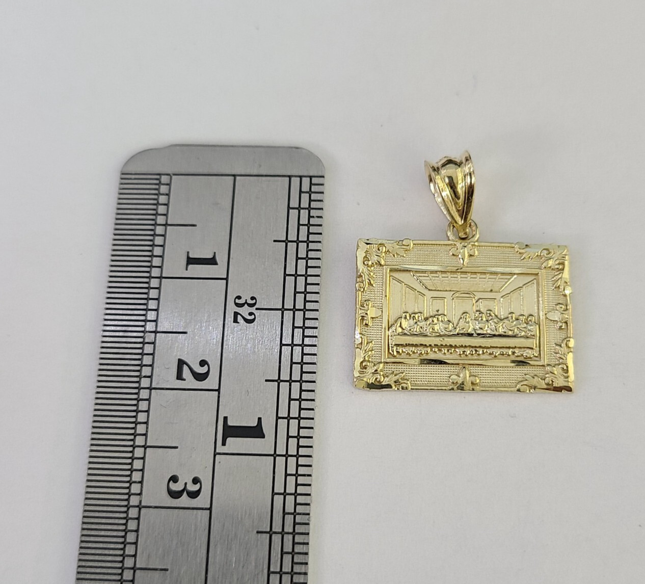 10k Last Supper Charm Pendant REAL 10Kt Yellow Gold Genuine