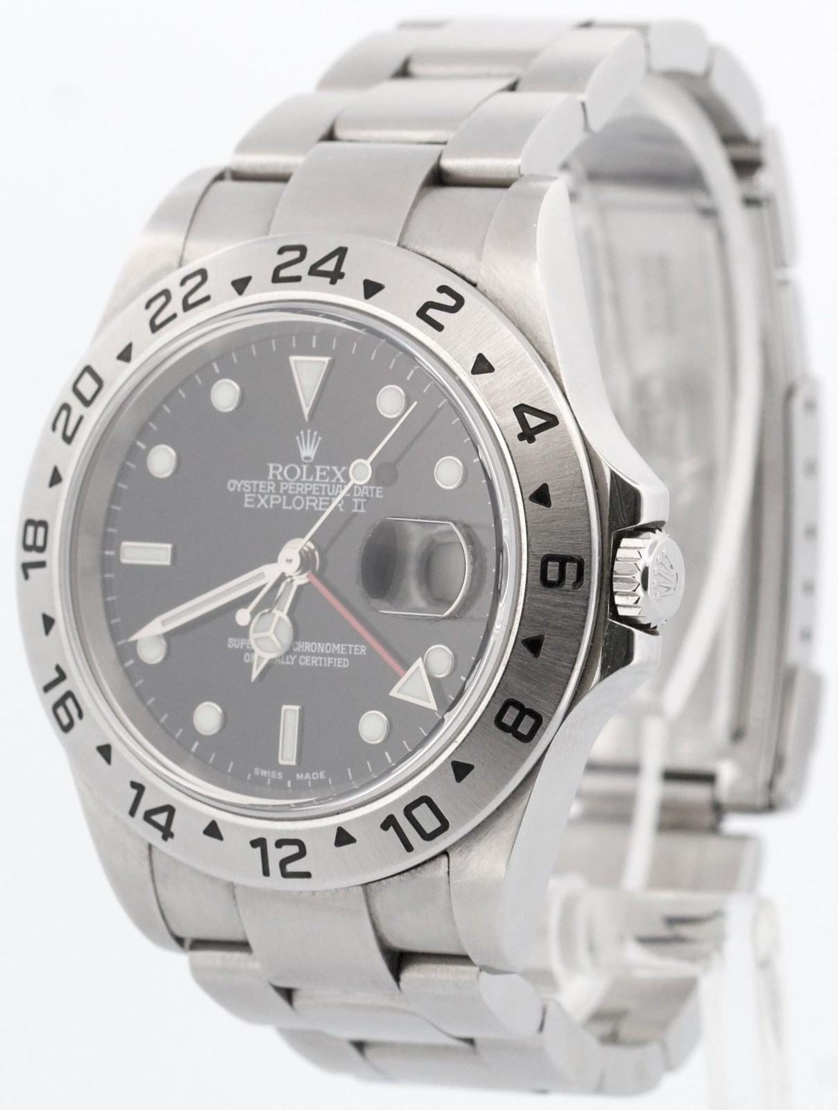 PAPERS Rolex Explorer II 40mm BLACK Stainless Steel NO-HOLES 16570 Watch BOX