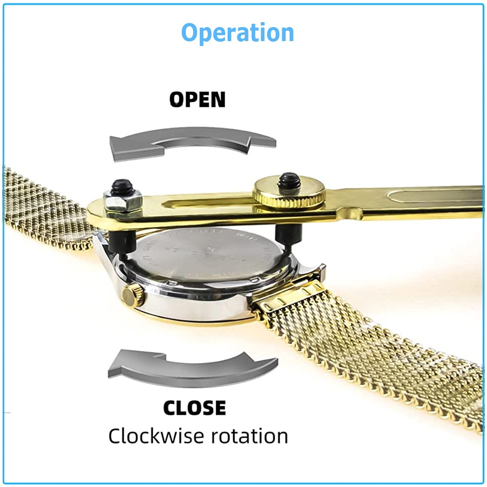 Watch Back Case Cover Opener Adjustable Handy Remover Repair Watchmaker Tool