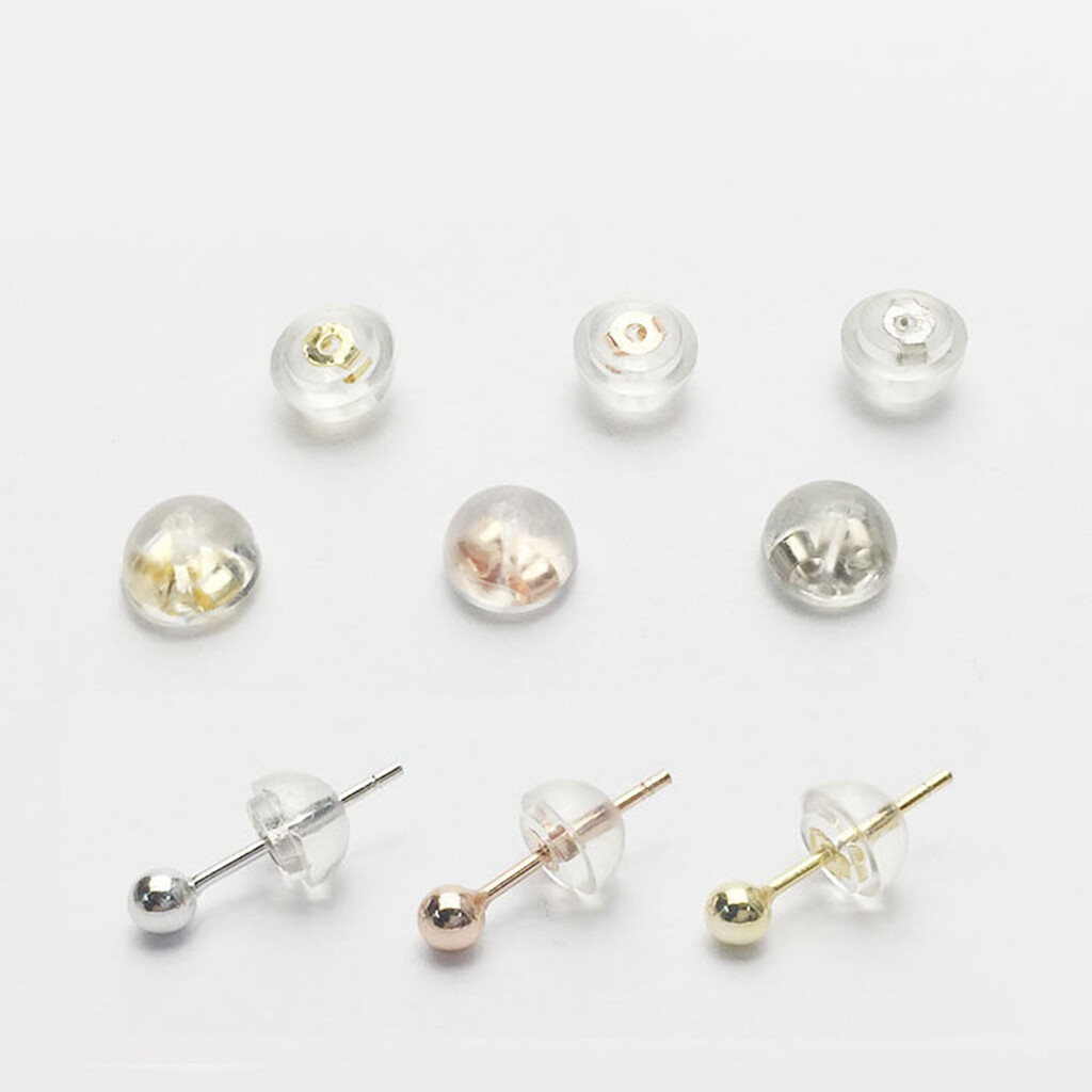 925 Sterling Silver Hypoallergenic Locking Butterfly Earring Backs Silicone Disc