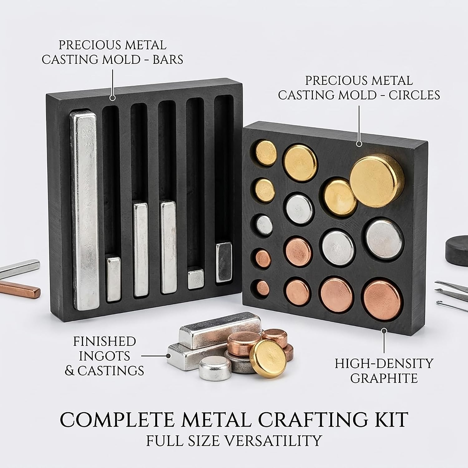 Graphite Metal Melting Casting Kit: Small Mold for Gold Silver Copper | Casting