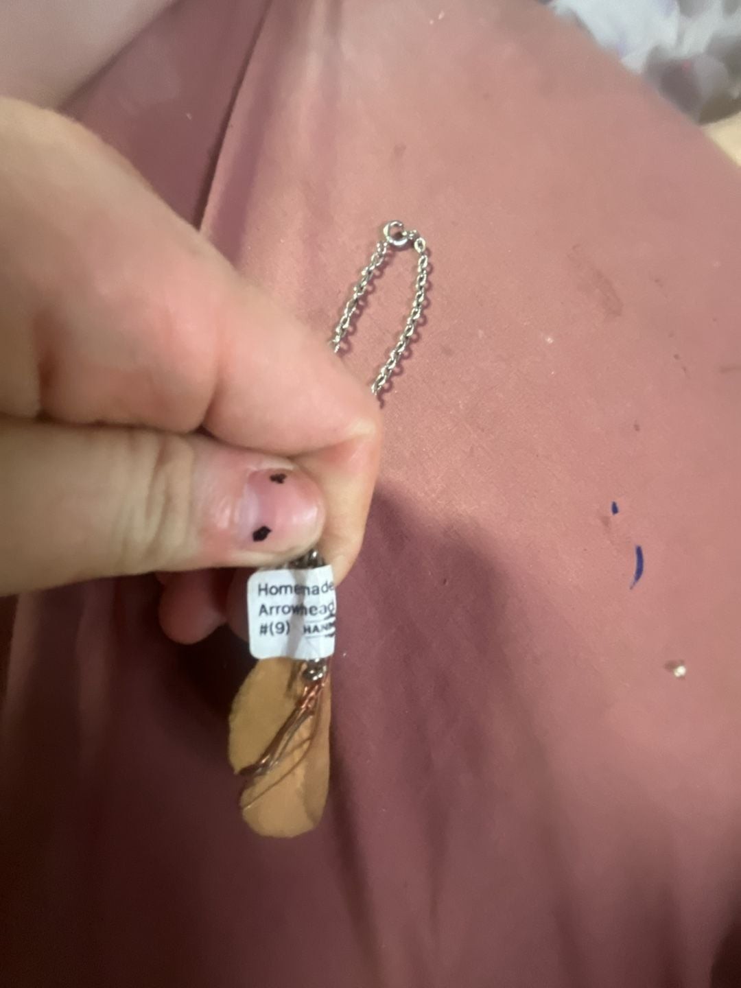 Handmade Arrowhead Pendant Wire Wrapped Necklace #9