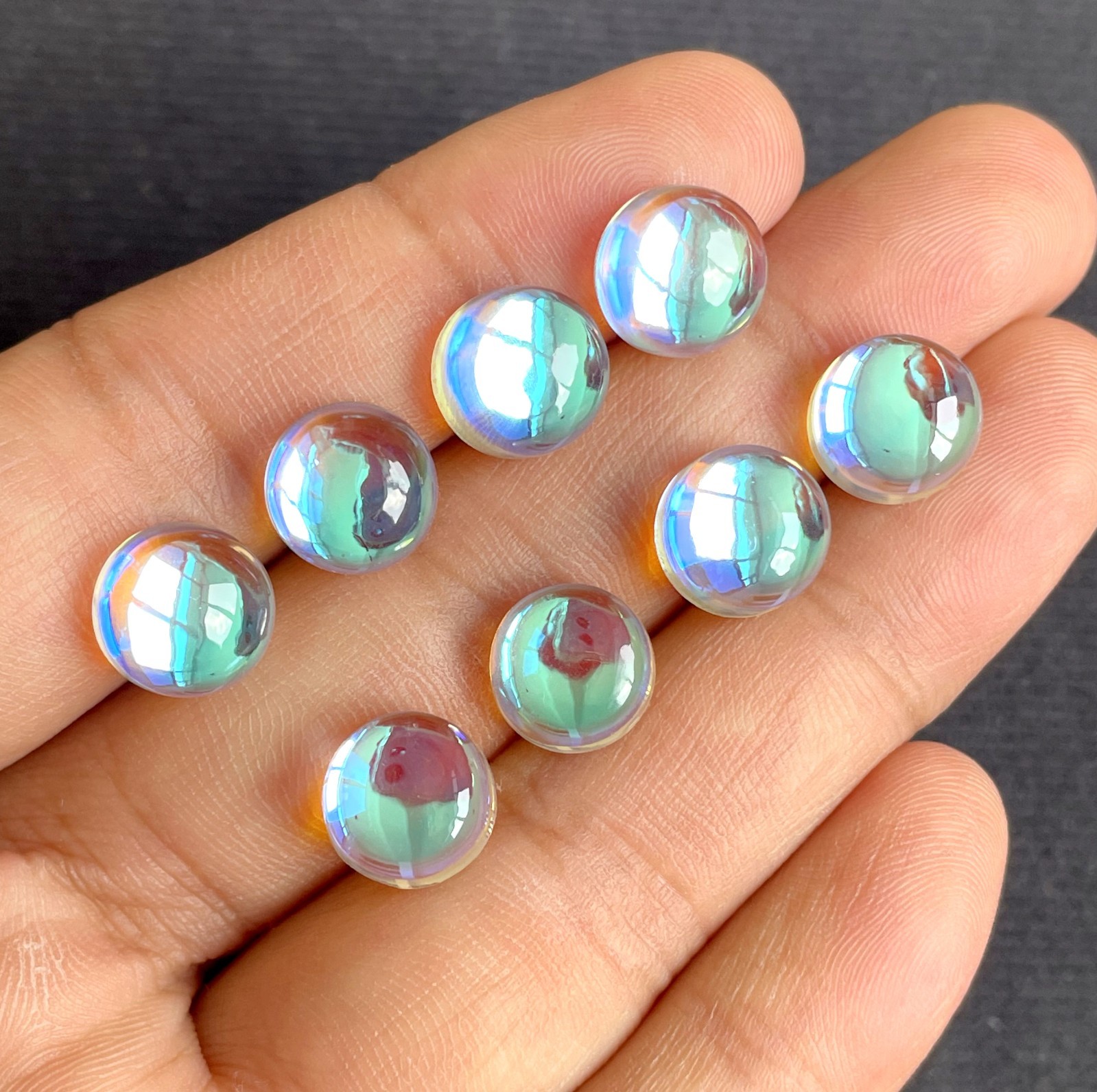 Beautiful Rainbow Mystic Quartz Smooth Round Cabochon, Wholesale Loose Gemstone