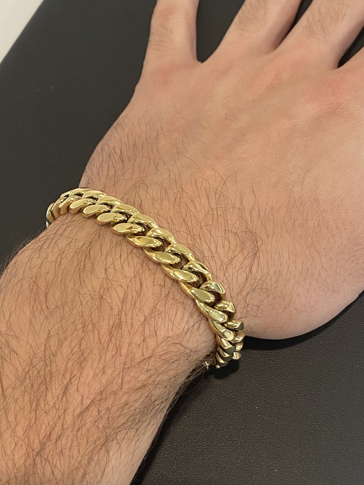 10mm Miami Cuban Link Bracelet 14k Gold Vermeil Stainless Mens Hip Hop Bracelet
