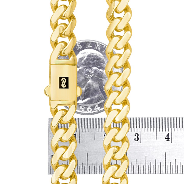 10K Yellow Gold Miami Cuban 9mm Monaco Chain Bracelet Mens Womens 6″ 7″ 8″ 9″