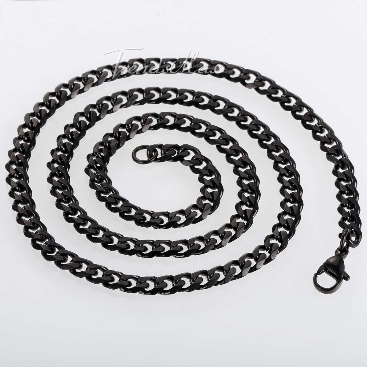 Men’s Black Stainless Steel Cuban Necklace Curb Chain 3/5/7/9/11mm Wide Jewelry