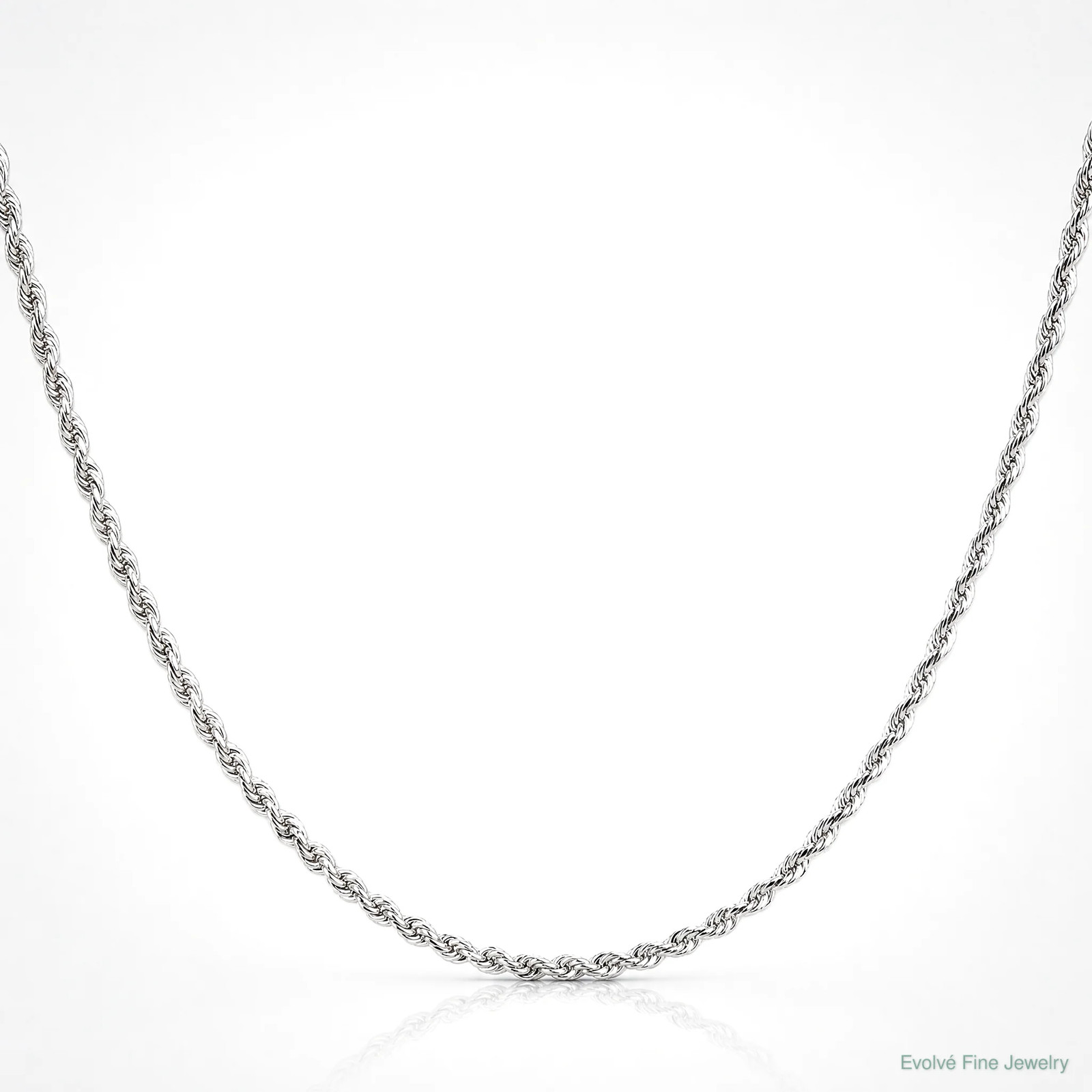 10K White Gold 2.25mm Diamond-Cut Quadruple Rope Chain Necklace 16″-30″