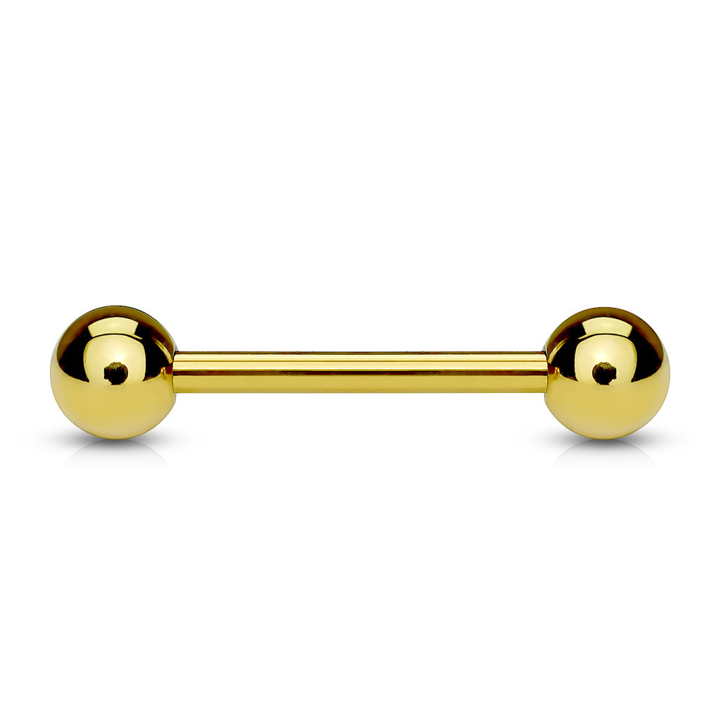14g Yellow Gold Barbell Septum Ear Nipple Tongue Bridge Industrial Tragus USA