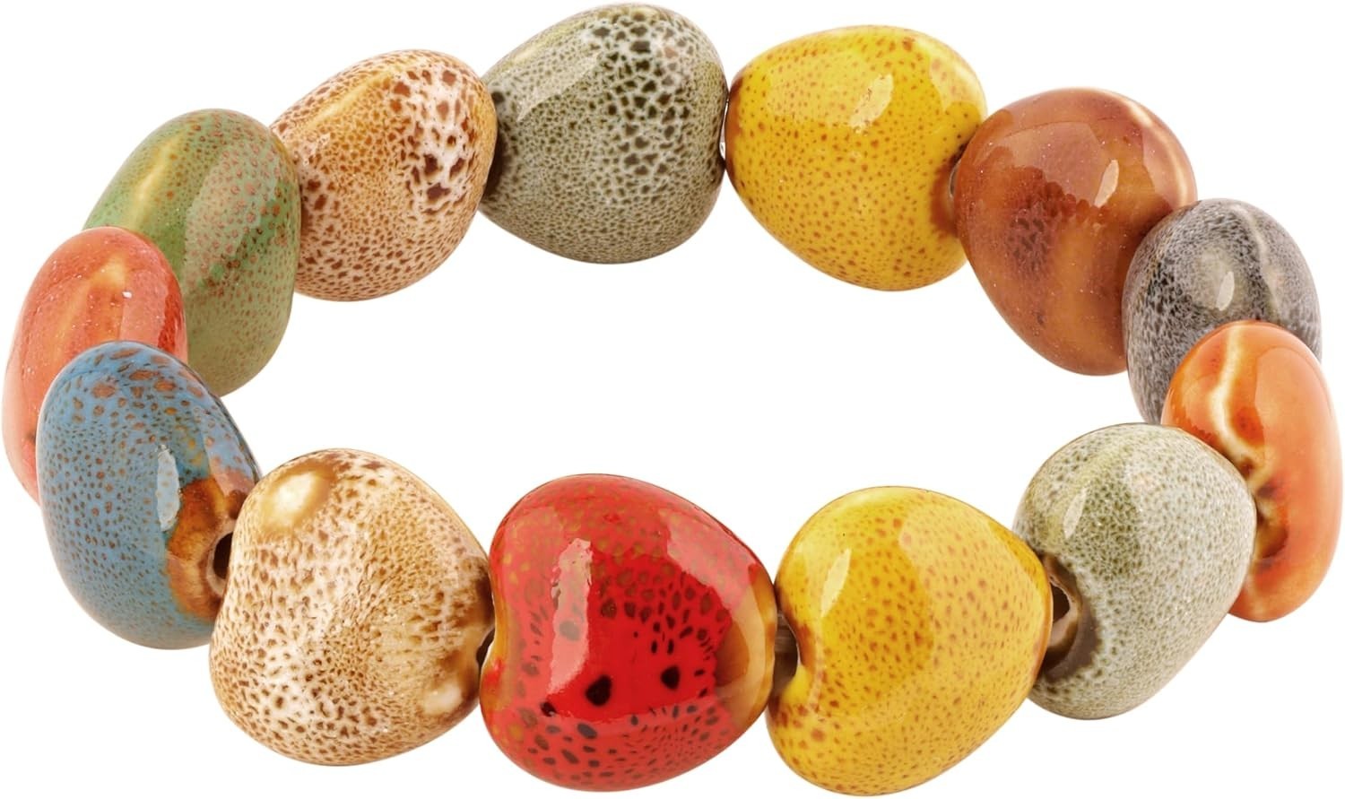 Chic Stretch Bracelet with Heart-Shaped Ceramic Beads – Thoughtful Gift for Her