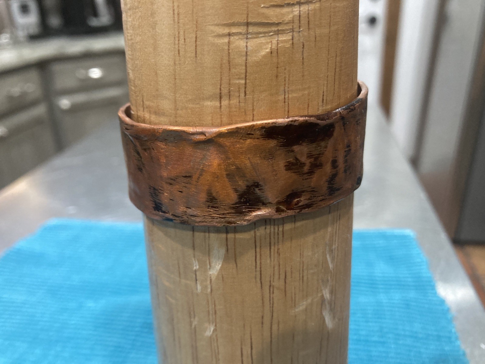 Handcrafted Copper Cuff Bracelet Rustic Hammered Asymmetrical Unisex Adults