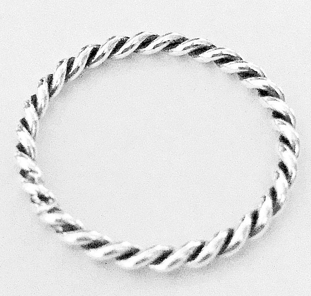 NEW 2mm 925 Sterling Silver Twisted Rope Ring ALL SIZES AVAILABLE Size 5 THRU 12