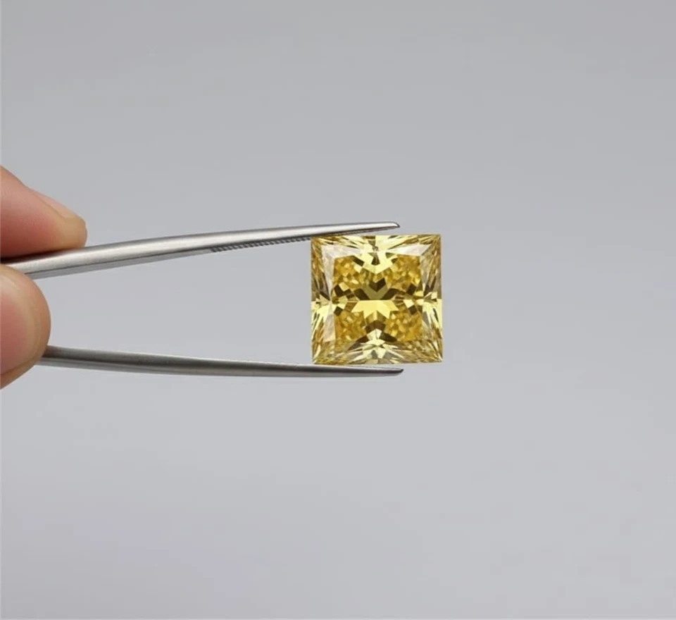 2 CT Princess Cut Fancy Yellow Color VVS1 Diamond Premium gemstone 7.50×7.50 mm