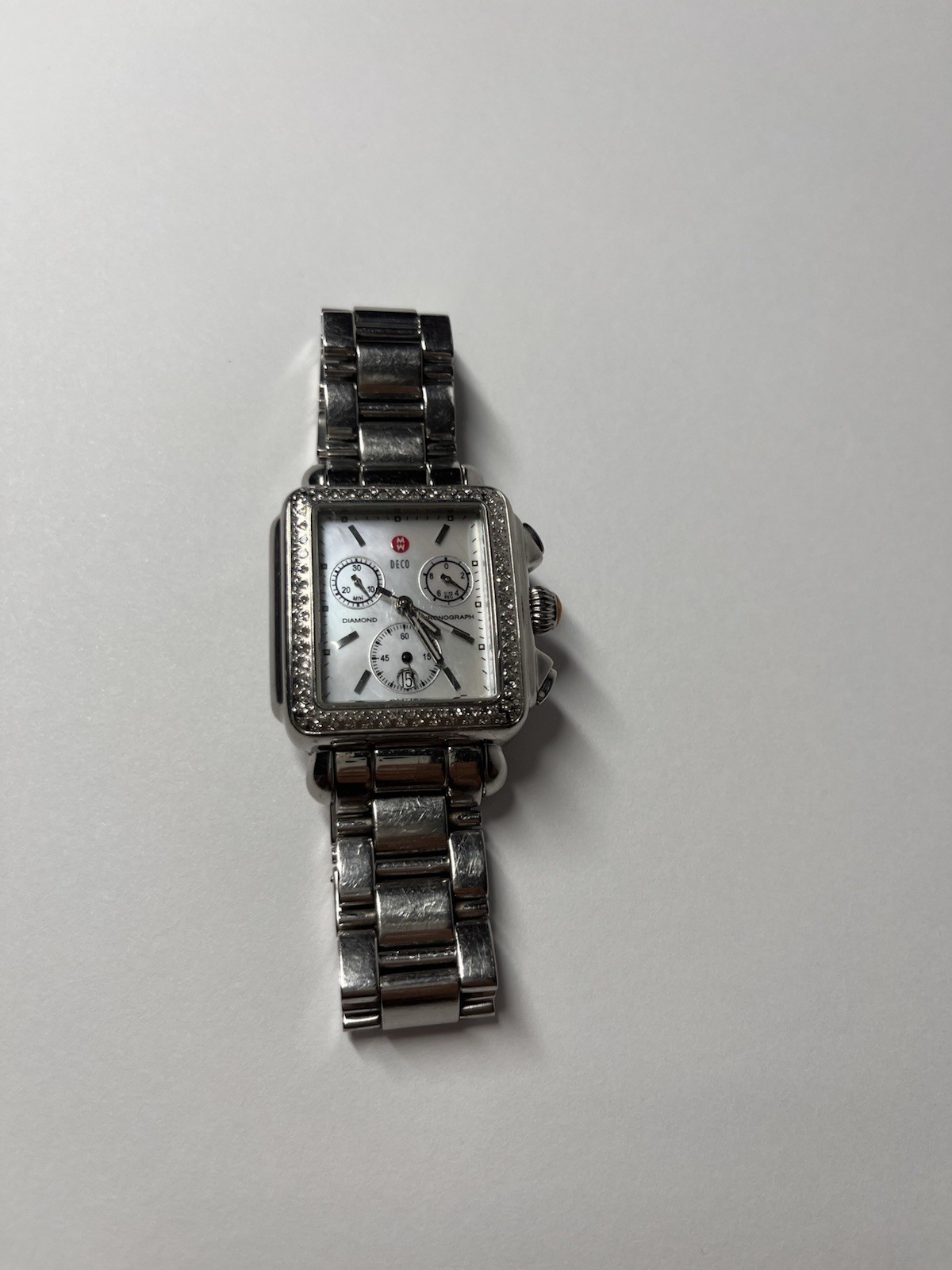 MICHELE DECO CHRONOGRAPH 33MM Silver Diamond Women’s Watch