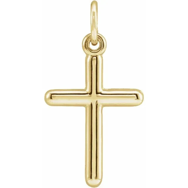 14K Gold Die-Struck Cross Pendant 20 x 10.4 mm w/ Gold-Filled Chain – Bestseller