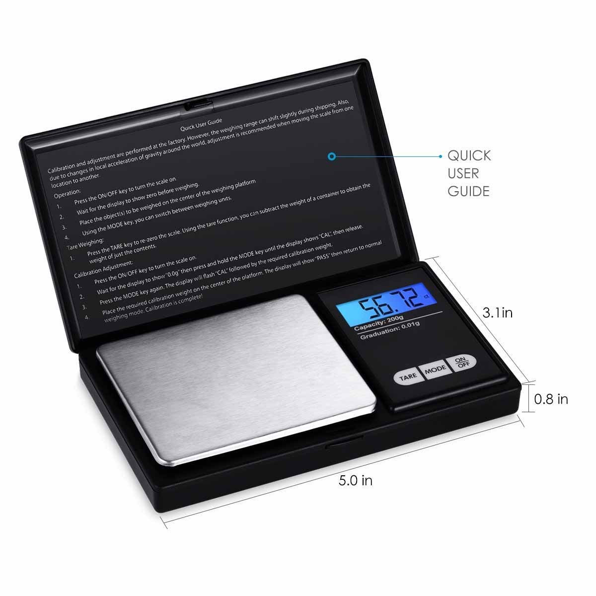 Digital scale 1000g x 0.1g portable for jewelry, silver, and gold coins
