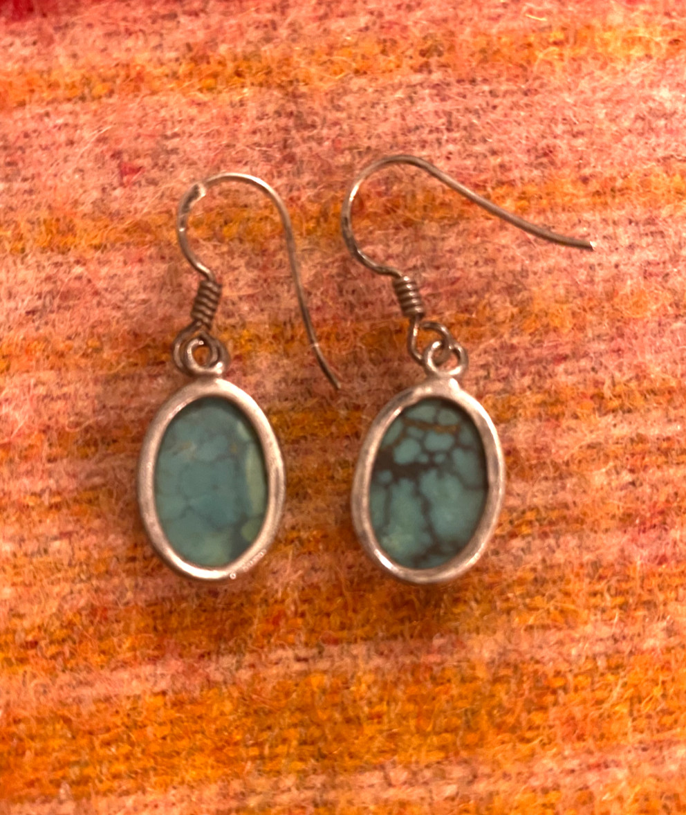 Lovely Sterling Turquoise Dangle Earrings