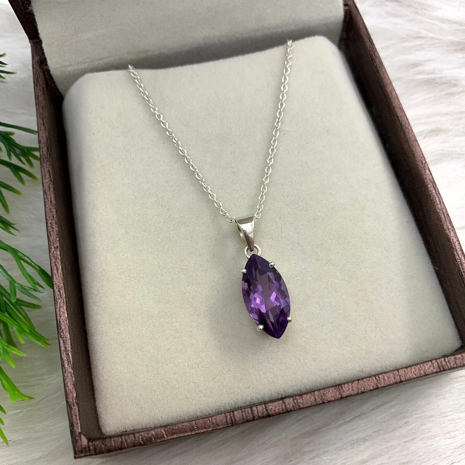 20 Ct Natural Purple Sapphire Marquise 925 Solid Silver Pendant Loose Gemstone