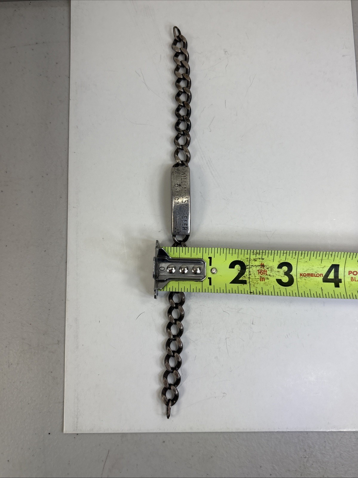 WW1 WW2 Dog Tag ID Identification Bracelet William J Schaefer 1943 Vintage 87D42