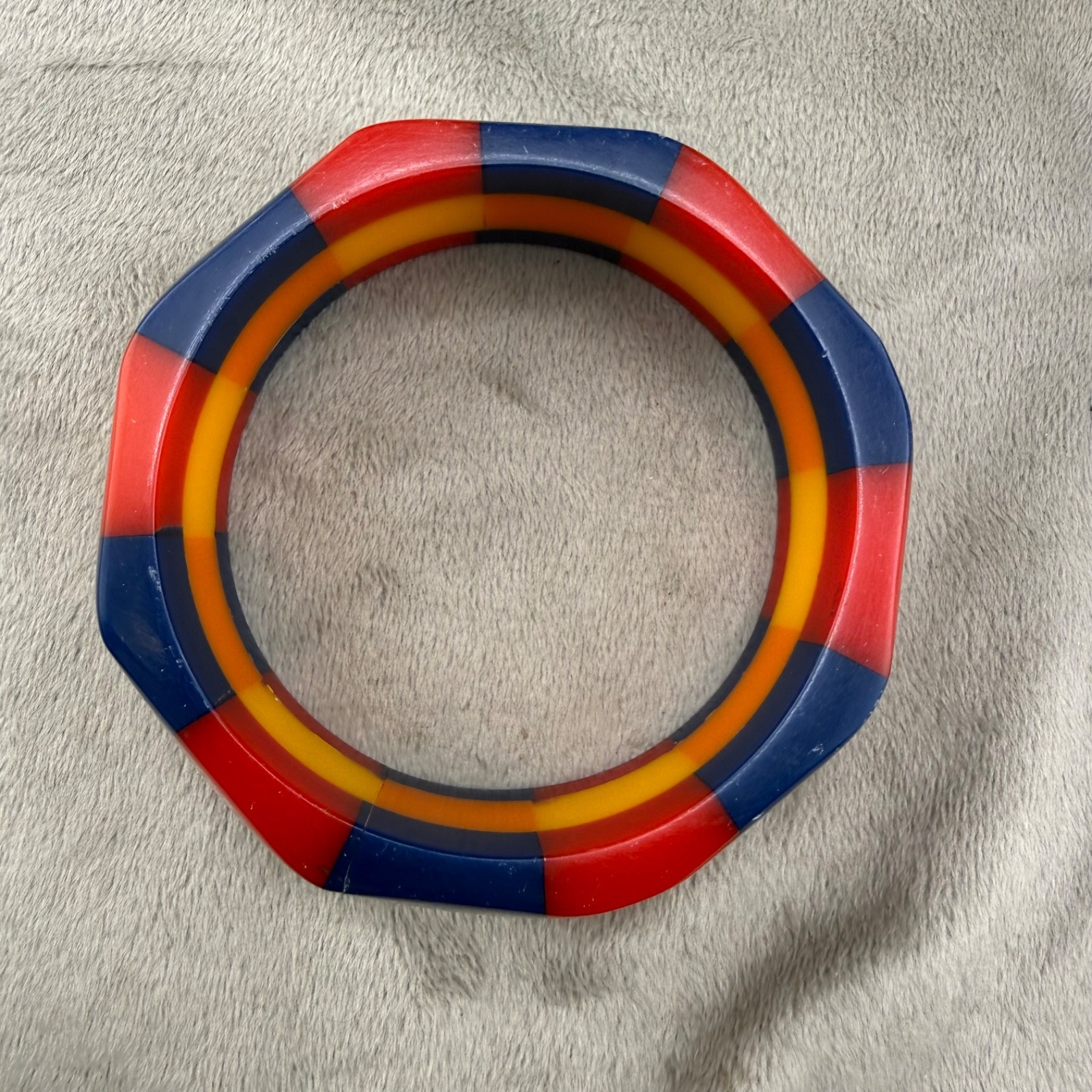 Vintage Retro Bangle Bracelet Unique Checker Pattern Pride 9”
