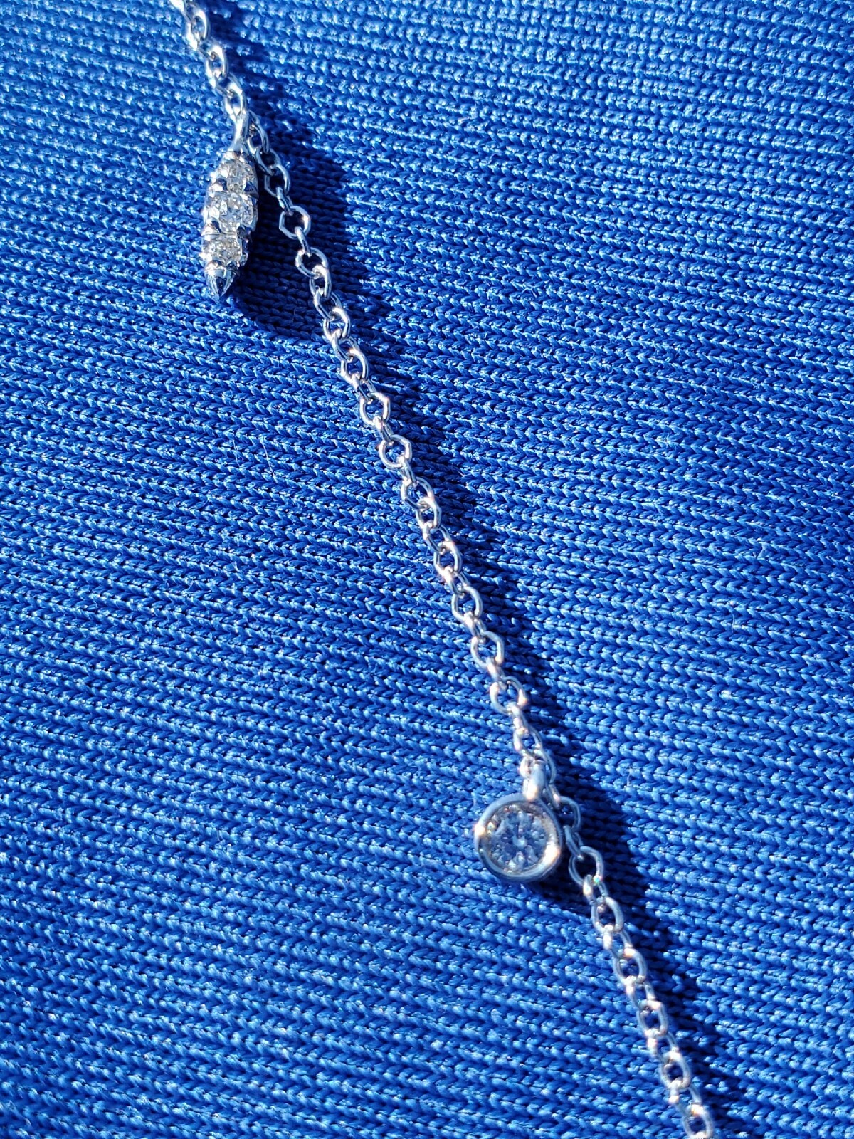 ORIGINAL Gabriel & Co DIAMOND Slice Necklace 18″ Inch Chain Solid 14K WHITE GOLD