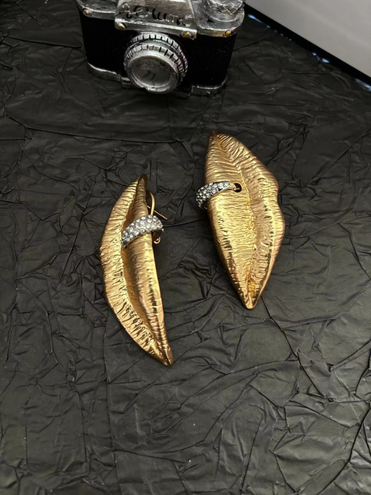 High Quality Mouth Rhinestone Gold Silver Earrings Gift