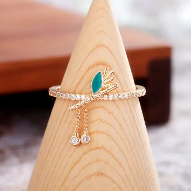 Test Pass Moissanite Lord Krishna Ring 14K Rose Gold Plated Silver 0.89Ct Round