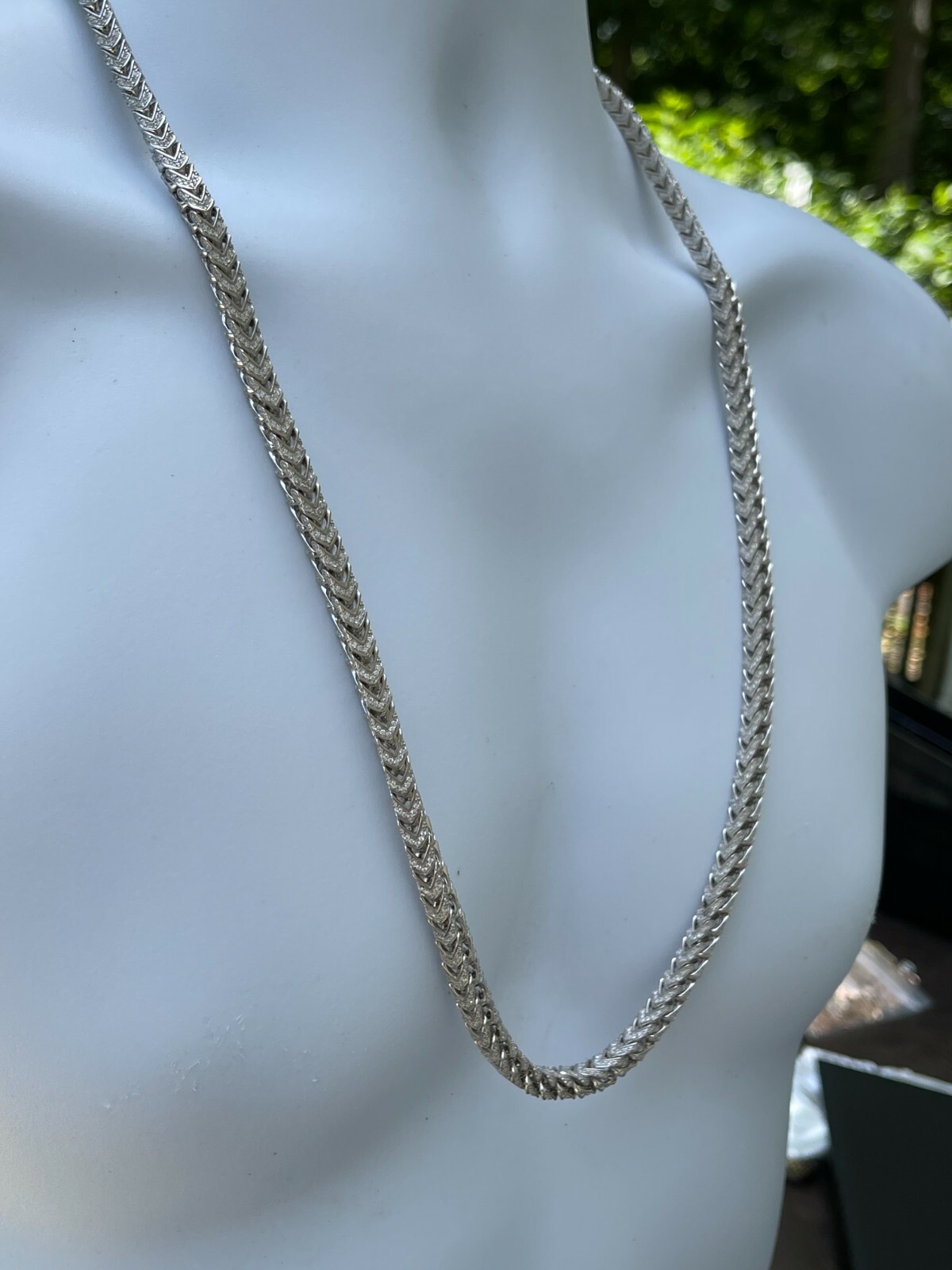 MOISSANITE Mens Real 925 Silver Men’s Franco Chain ICED Necklace 18-30″ Hip Hop