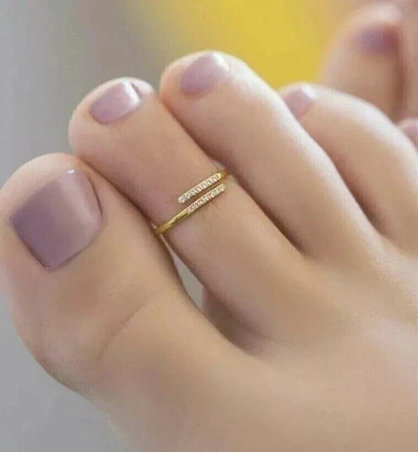 0.10Ct Round Cut Diamond Women’s Adjustable Toe Ring 14K Yellow Gold Plated