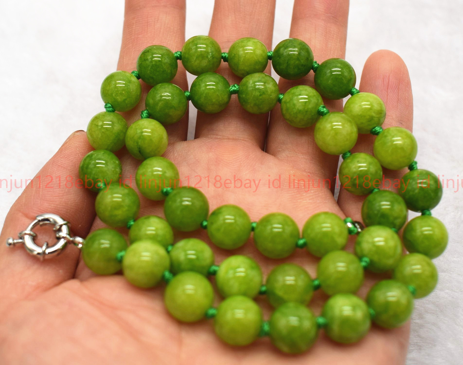 New Pretty Natural 6/8/10mm Green Peridot Gemstone Round Beads Necklace 16-36in