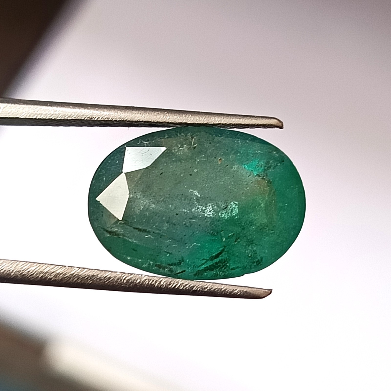 Genuine Zambian Emerald 6.80 Carat Natural Faceted Oval Gemstone 14.7X10.4 mm
