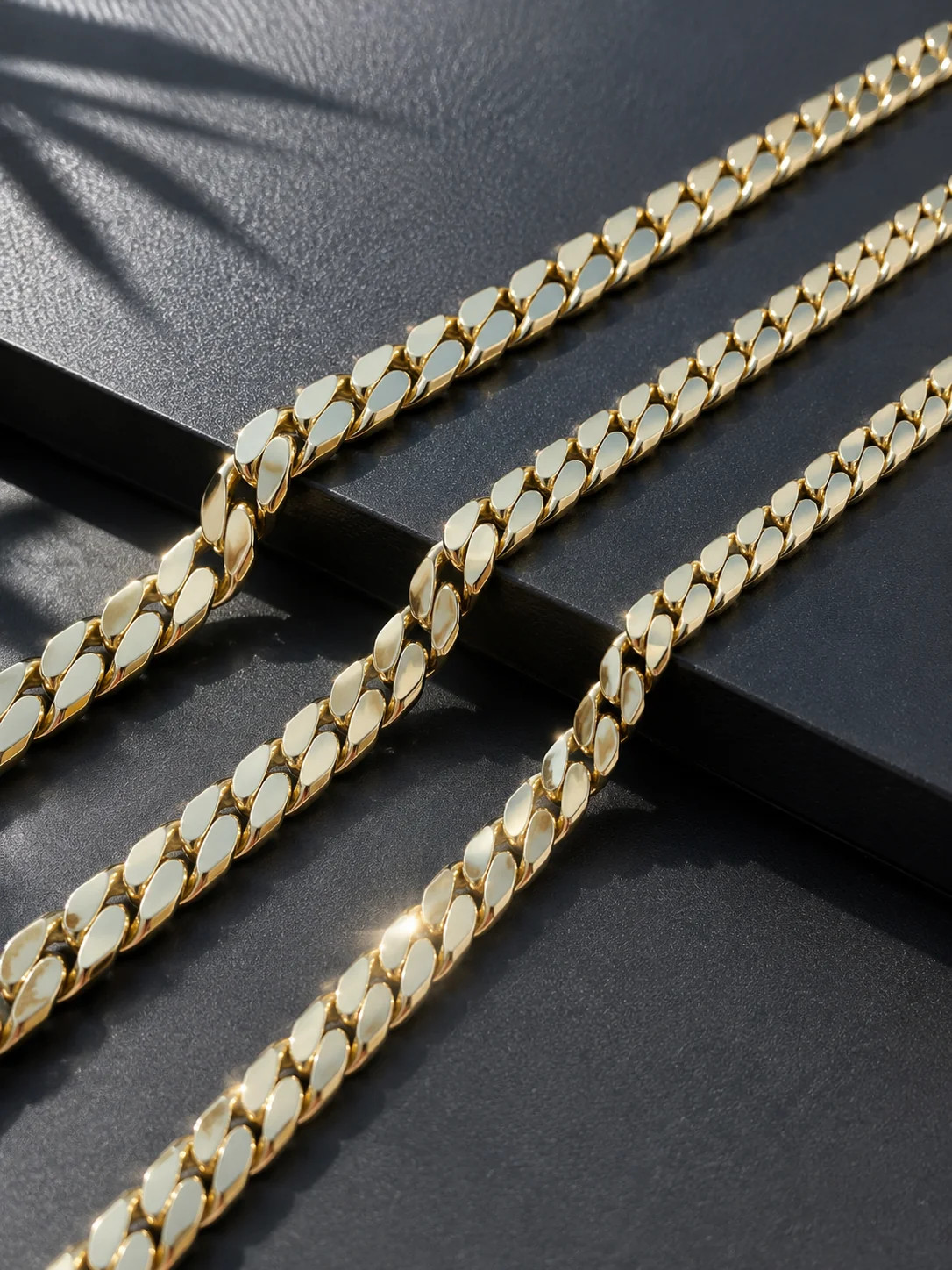 Monaco Cuban Link Chain Necklace 14K Gold Plated Stainless Steel 6-14mm 16-30″