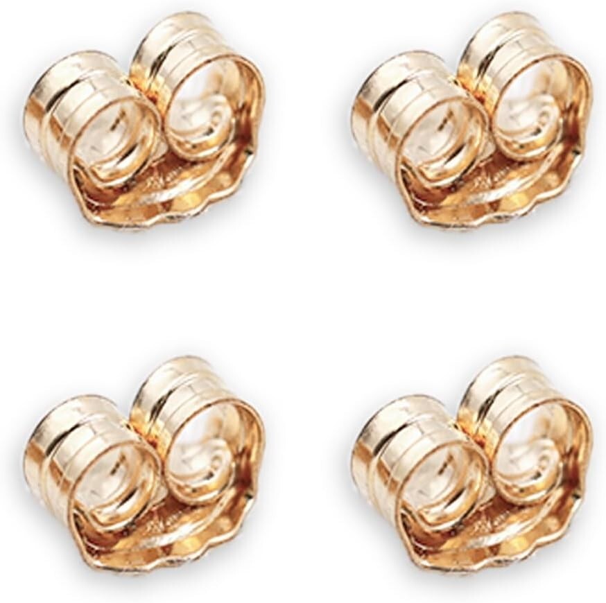 2 Pairs 14K Gold Earring Backs Replacement Ear Locking for Stud Earrings