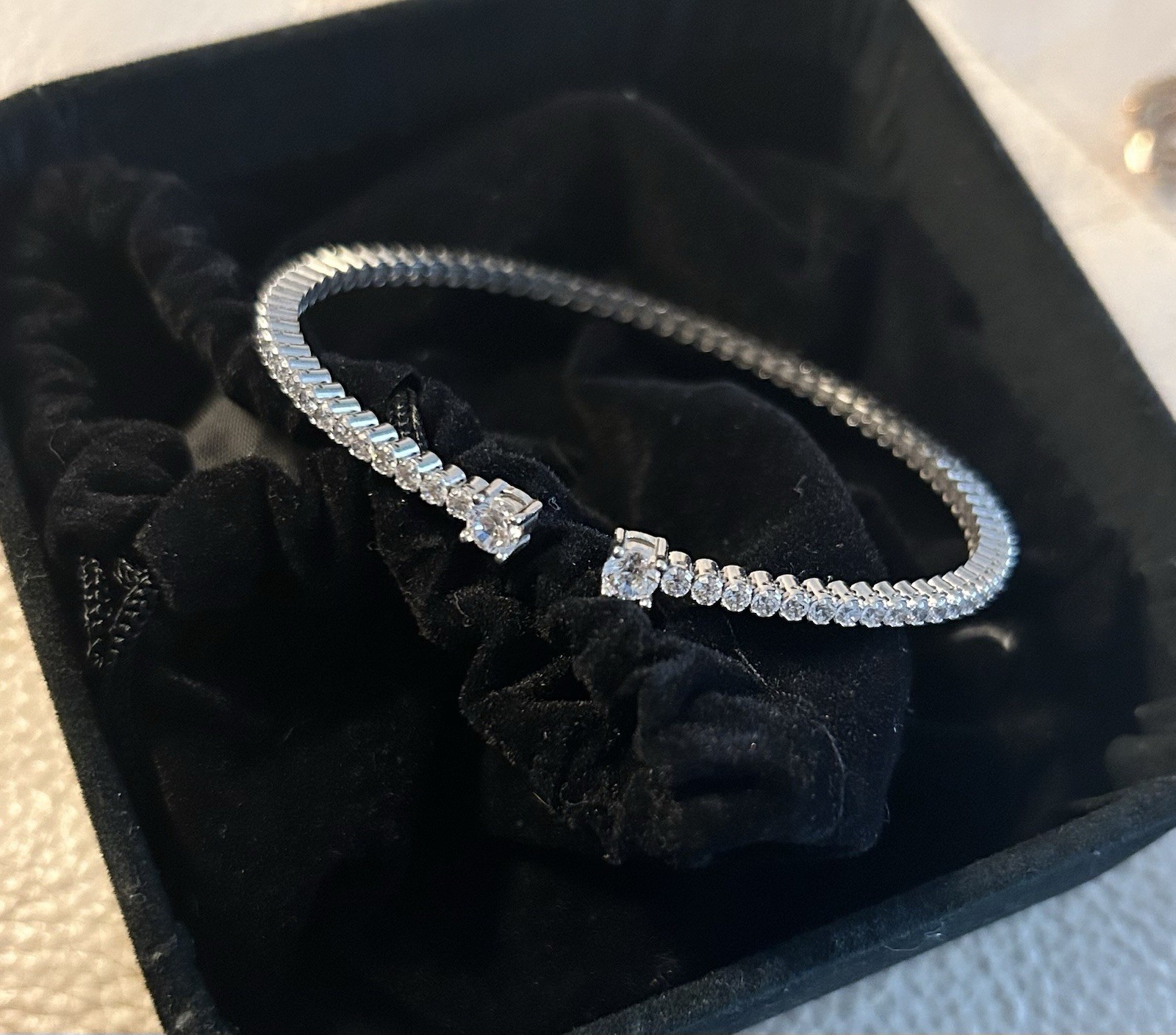 Vintage Silver 925 MILOR CZ Open-Ended Tennis Bangle Bracelet Prong Set Signed