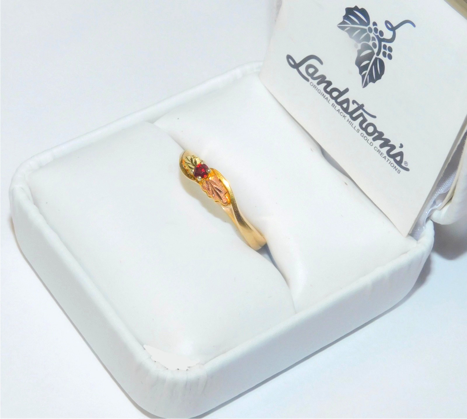 Black Hills Gold 10k Ruby Slim Band Ring Size 6 1/2