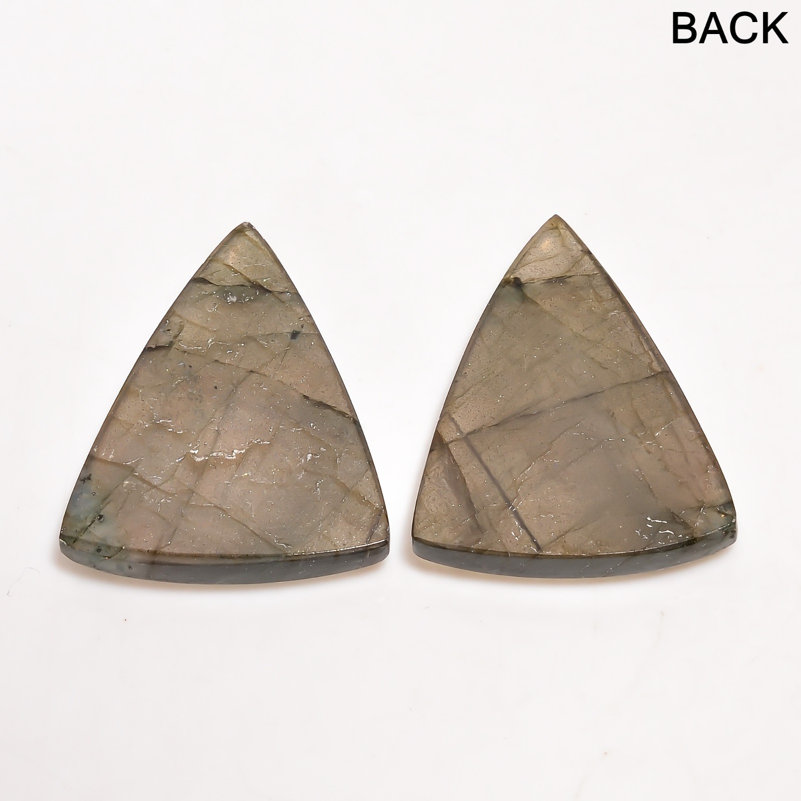 Natural Labradorite Gemstone Matching Pair 30x23mm Triangle Shape Earrings Stone