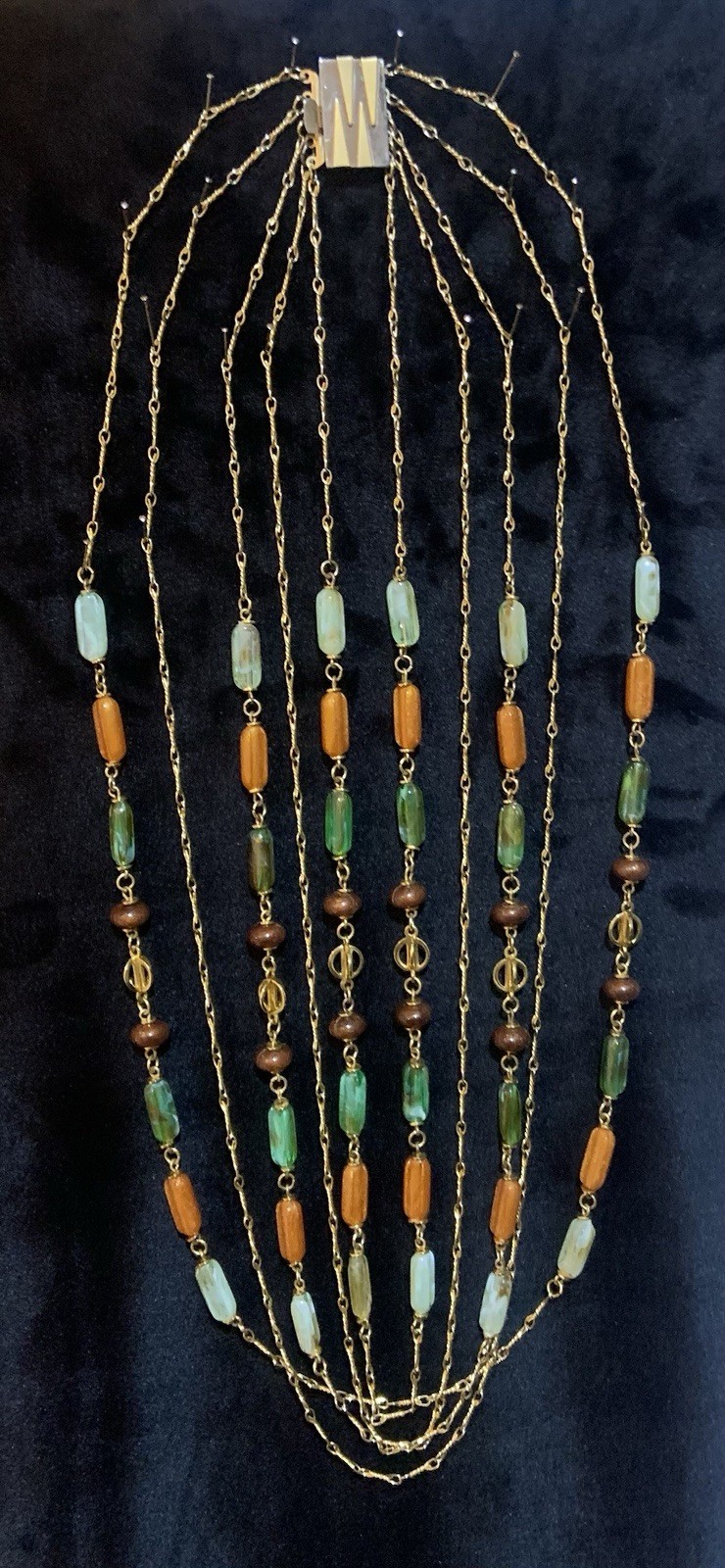 Vintage Signed Giuliano Fratti Milan Murano Venetian Glass Necklace