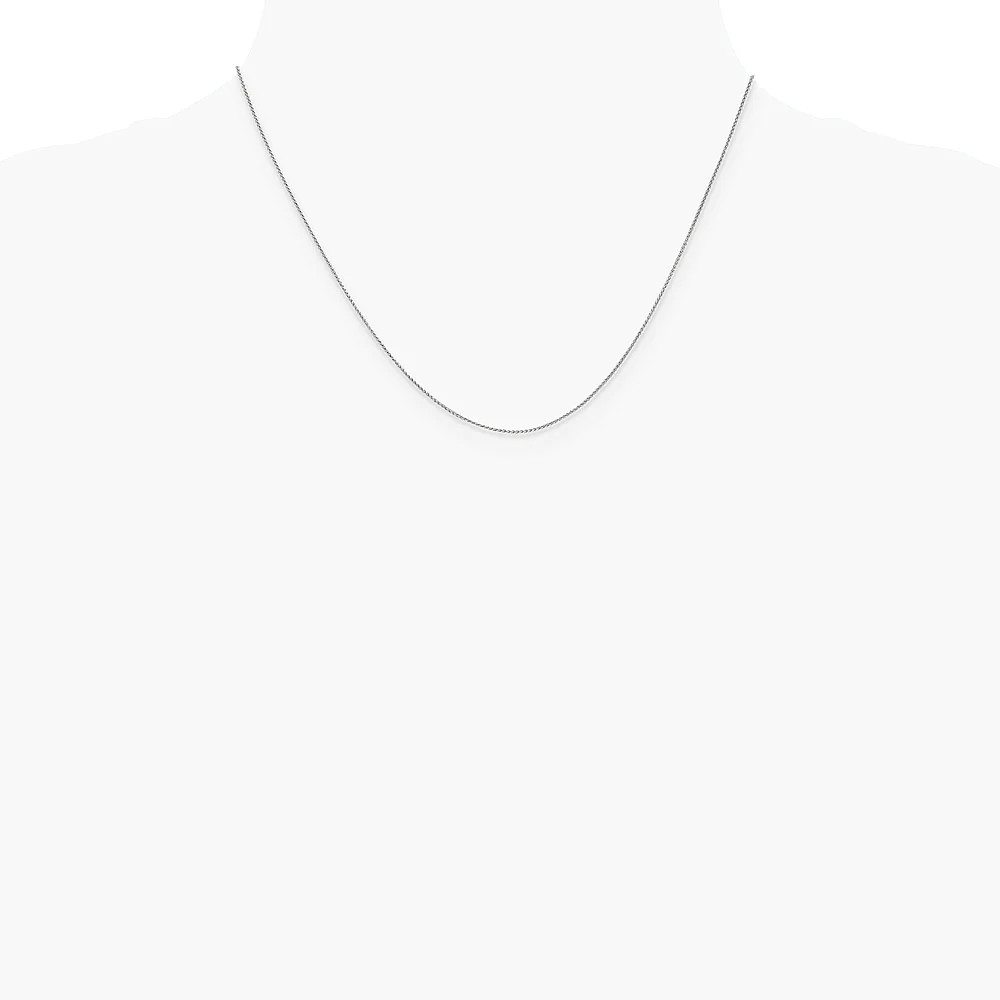 10K White Gold .85mm Spiga Chain Necklace 16″-24″
