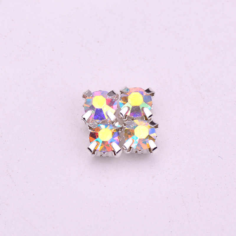 288pcs 3mm-8mm Sew On Crystal AB Glass Rhinestones Appliques Craft Dress Making