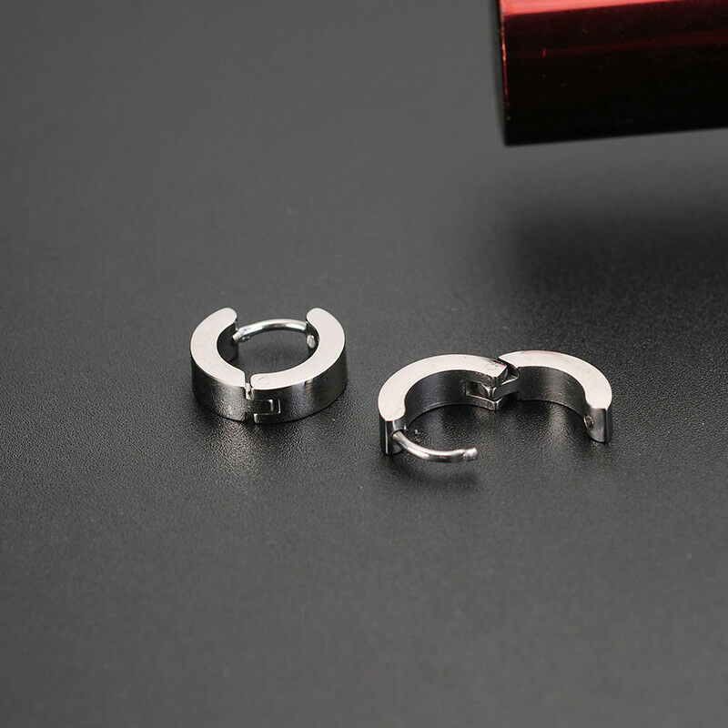 4PCS Men Women Stainless Steel Hoop Earrings Small Hoop Huggie Ear Piercings
