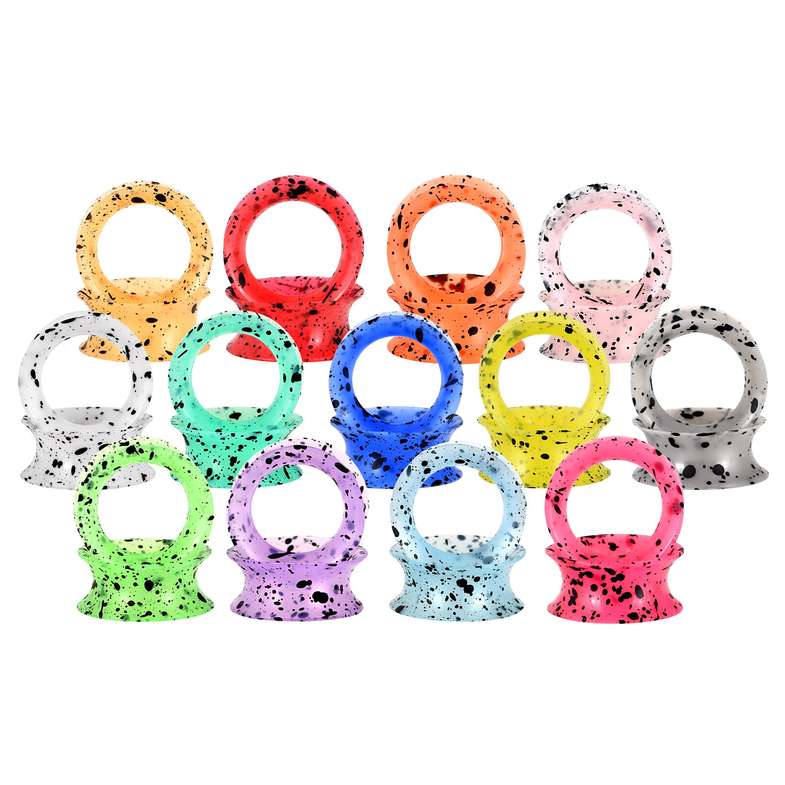 Soft Thin Silicone Double Flared Tunnels Ear Gauges Plugs Earskin 2g-3/4″ 1 Pair