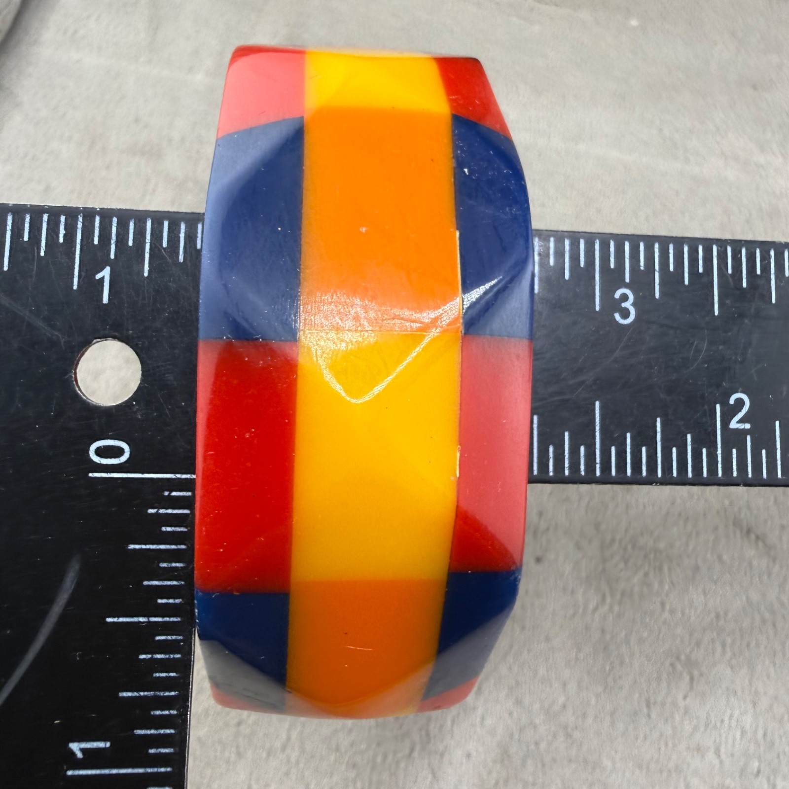 Vintage Retro Bangle Bracelet Unique Checker Pattern Pride 9”
