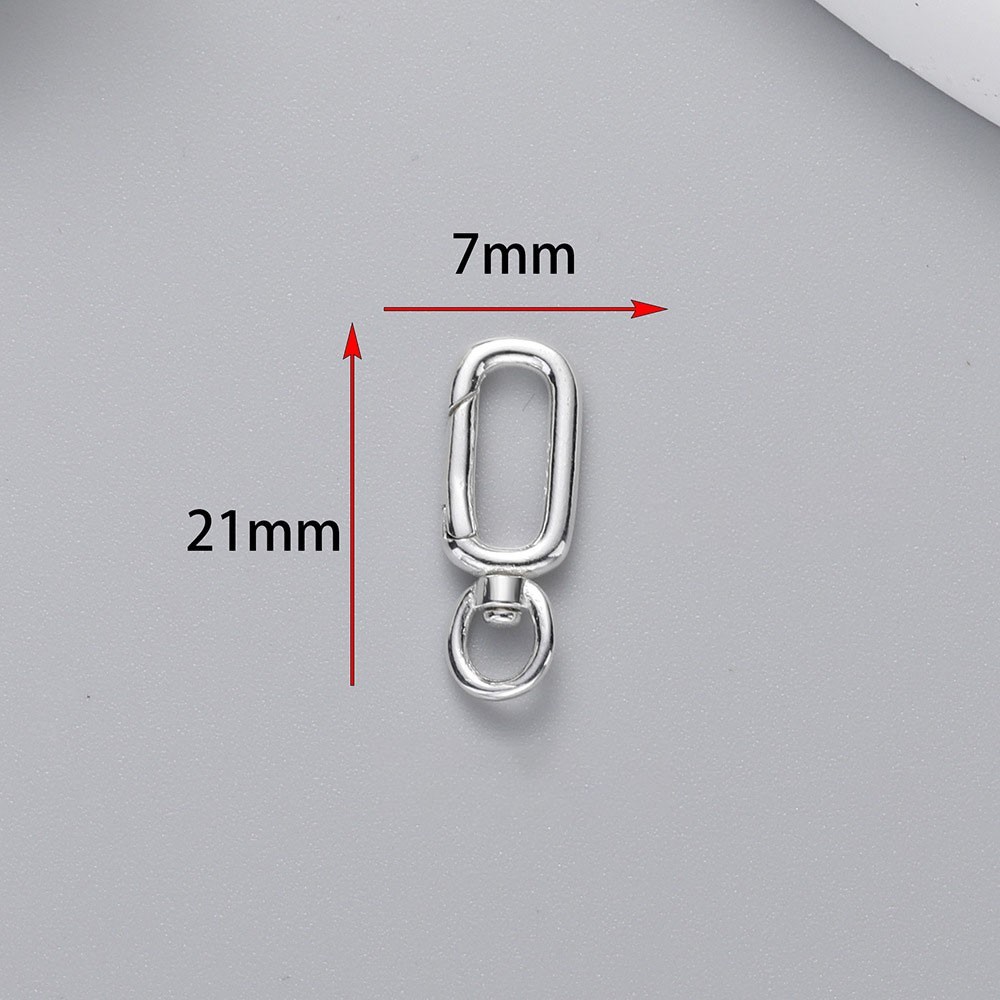 925 Sterling Silver Spring Clasp Bracelet Extender Necklace and Closures 21×7 mm