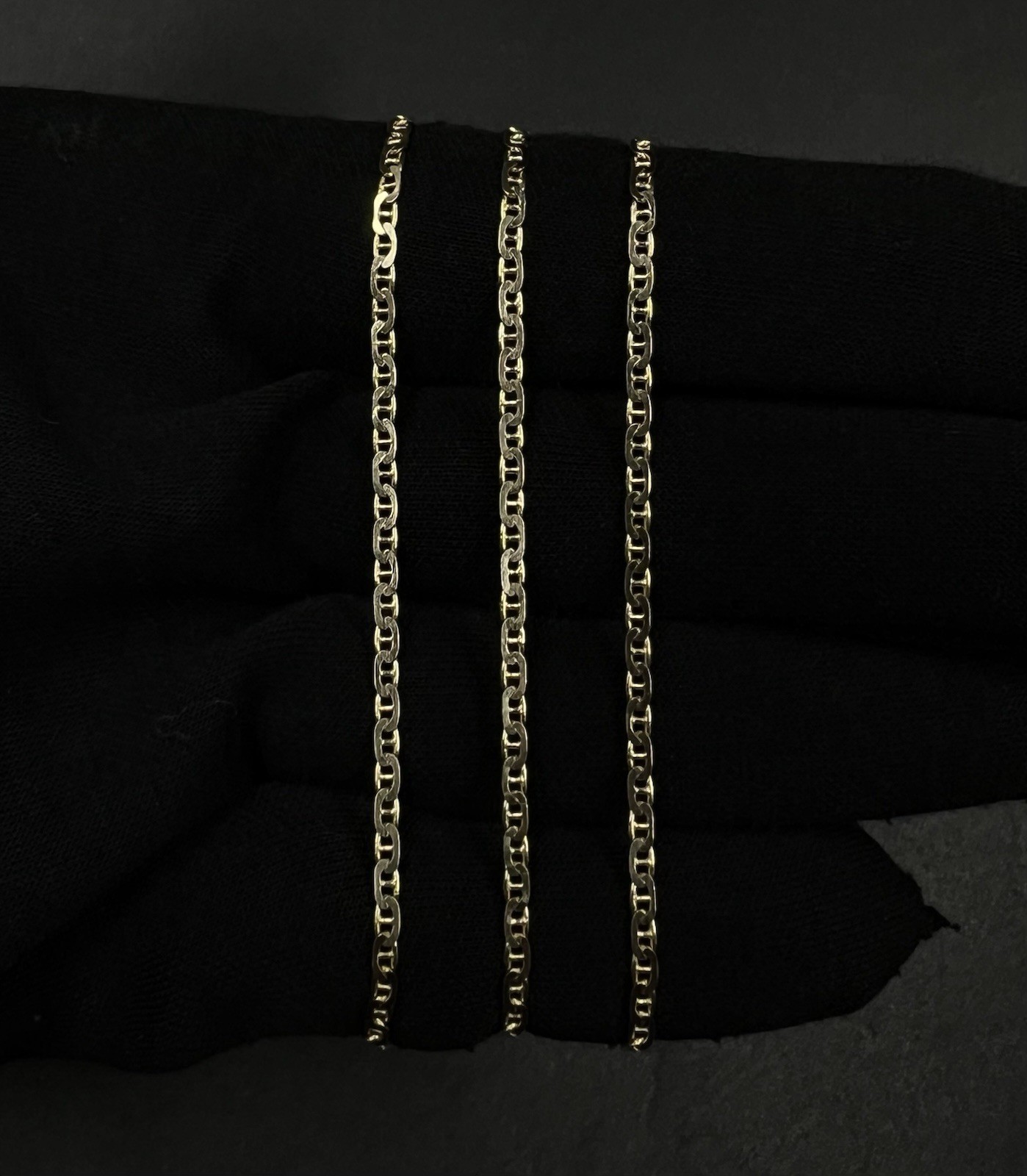 24” 14K Solid Yellow Gold Anchor/Mariner Chain 6.93g | 2.2mm | Italy | Lobster |